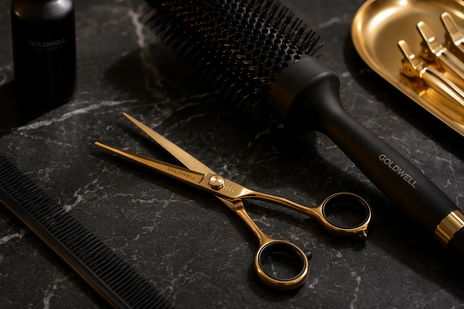 Outils professionnels sur marbre